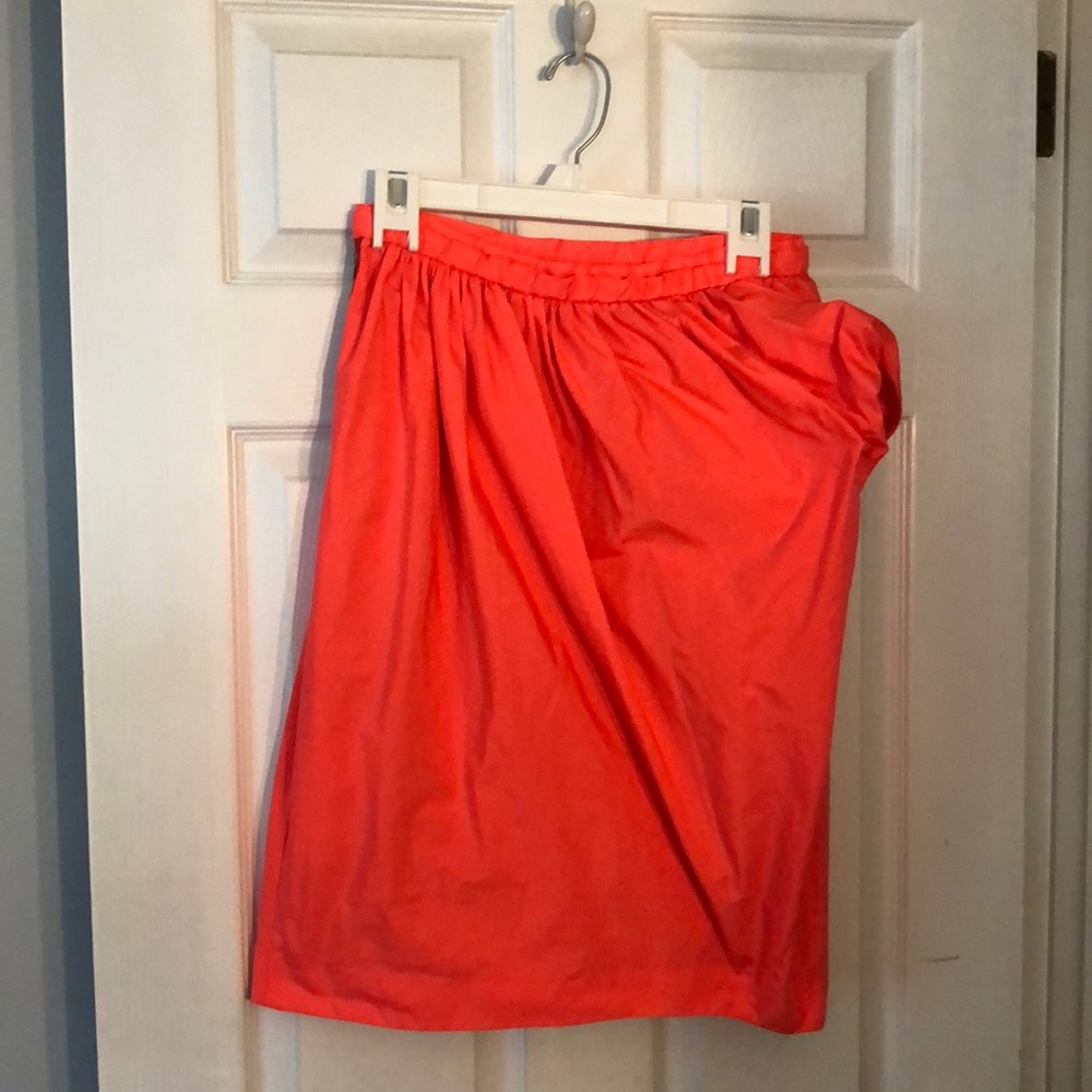 Marc by Marc Jacobs neon coral ruched pencil skirt - Picture 4 of 7